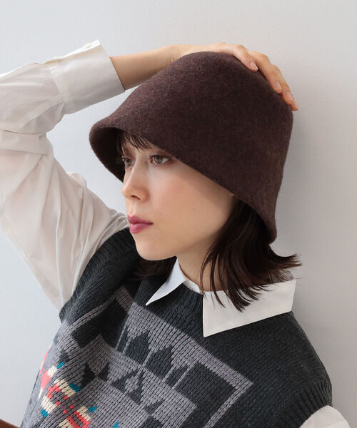 Ray BEAMS(レイビームス)の「Ray BEAMS / ウール チューリップ ハット(ハット・レディース・ブラック/ブラウン・ONE SIZE)」の6枚目の写真