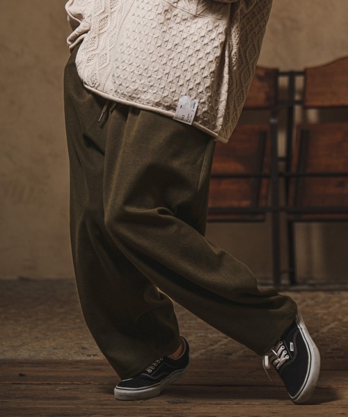 CAMBIO(カンビオ)の「mp10215-Melton Wide Easy Pants イージーパンツ(その他パンツ・メンズ・アイボリー/カーキ/ブラック・M/L)」の1枚目の写真