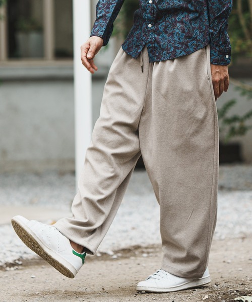 CAMBIO(カンビオ)の「mp10215-Melton Wide Easy Pants イージーパンツ(その他パンツ・メンズ・アイボリー/カーキ/ブラック・M/L)」の2枚目の写真