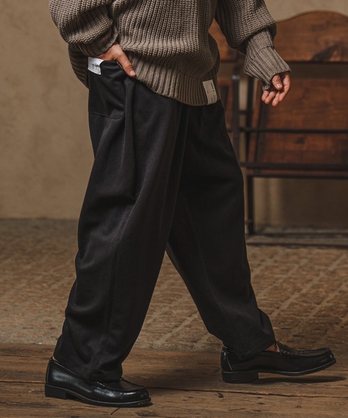 CAMBIO(カンビオ)の「mp10215-Melton Wide Easy Pants イージーパンツ(その他パンツ・メンズ・アイボリー/カーキ/ブラック・M/L)」の3枚目の写真
