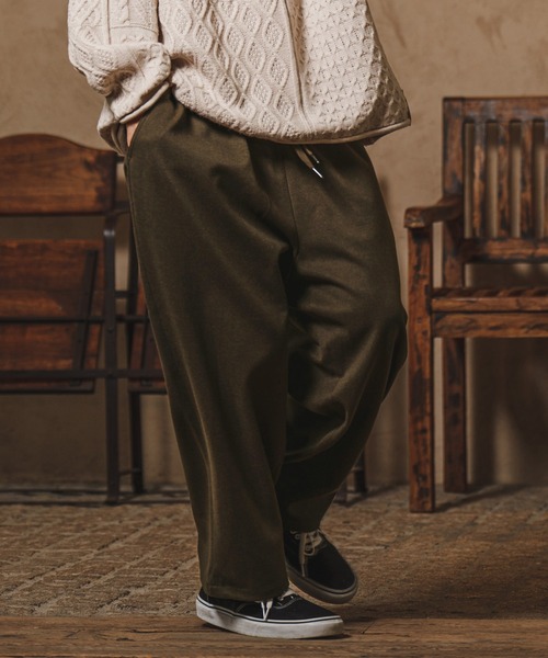 CAMBIO(カンビオ)の「mp10215-Melton Wide Easy Pants イージーパンツ(その他パンツ・メンズ・アイボリー/カーキ/ブラック・M/L)」の8枚目の写真