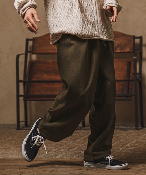 CAMBIO(カンビオ)の「mp10215-Melton Wide Easy Pants イージーパンツ(その他パンツ・メンズ・アイボリー/カーキ/ブラック・M/L)」の15枚目の写真