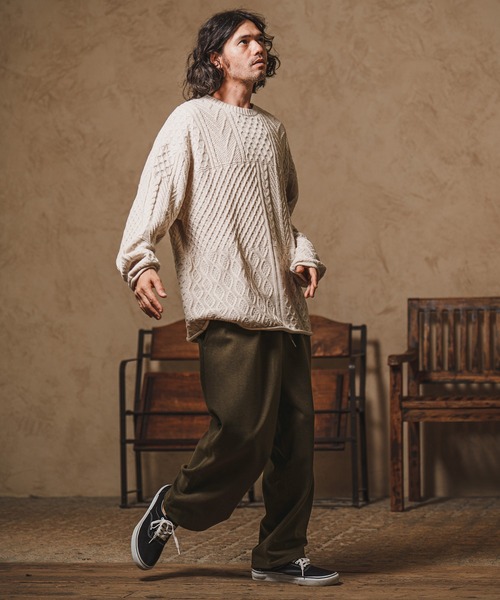 CAMBIO(カンビオ)の「mp10215-Melton Wide Easy Pants イージーパンツ(その他パンツ・メンズ・アイボリー/カーキ/ブラック・M/L)」の19枚目の写真