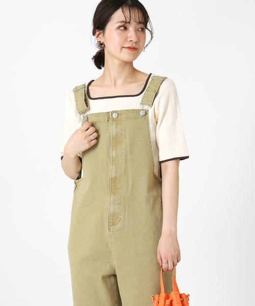 B.C STOCK(ベーセーストック)の「ワークデニムサロペット(サロペット/オーバーオール・レディース・ブラック/ベージュ・FREE)」の10枚目の写真
