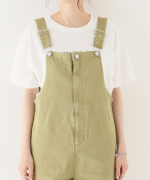 B.C STOCK(ベーセーストック)の「ワークデニムサロペット(サロペット/オーバーオール・レディース・ブラック/ベージュ・FREE)」の21枚目の写真