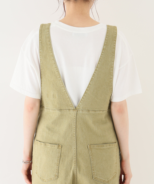 B.C STOCK(ベーセーストック)の「ワークデニムサロペット(サロペット/オーバーオール・レディース・ブラック/ベージュ・FREE)」の22枚目の写真