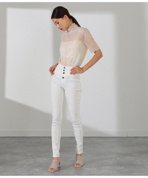 Settimissimo（セッティミッシモ）の「マーブル柄アウトシームシアープルオーバー（Tシャツ/カットソー・レディース・ベージュ/ラベンダー・FREE）」の9枚目の写真