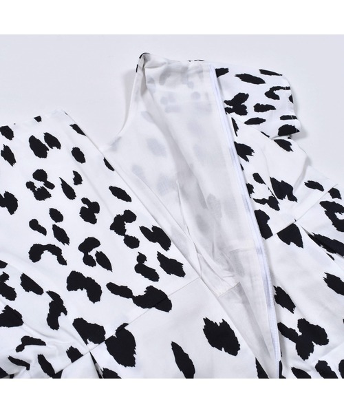 BeBe(ベベ)の「BeBe/レオパードアニマルプリントリボン付ワンピース(90~150cm)(ワンピース・キッズ・ホワイト系その他・110/120/130/140/150/90/100)」の12枚目の写真