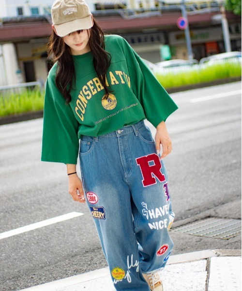 Jungle Storm(ジャングルストーム)の「JUNGLE STORM マルチ ワッペンデコレーションワイドパンツ(デニムパンツ・メンズ・ホワイト/サックスブルー/ブルー/ブラック・M/L)」の16枚目の写真