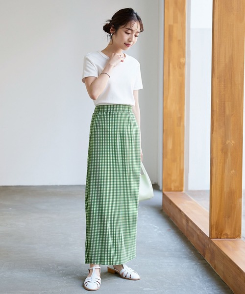 KOBE LETTUCE(コウベレタス)の「セルフカットOKチェック柄スカート(スカート・レディース・イエロー/グリーン/ブラック・FREE)」の5枚目の写真