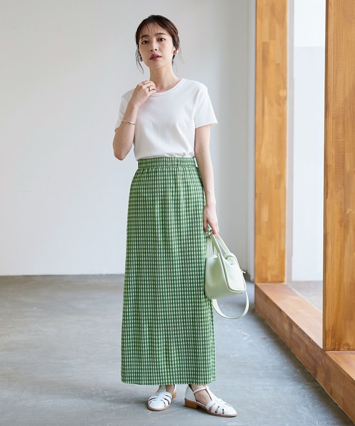 KOBE LETTUCE(コウベレタス)の「セルフカットOKチェック柄スカート(スカート・レディース・イエロー/グリーン/ブラック・FREE)」の6枚目の写真