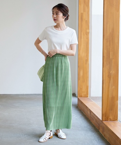 KOBE LETTUCE(コウベレタス)の「セルフカットOKチェック柄スカート(スカート・レディース・イエロー/グリーン/ブラック・FREE)」の7枚目の写真