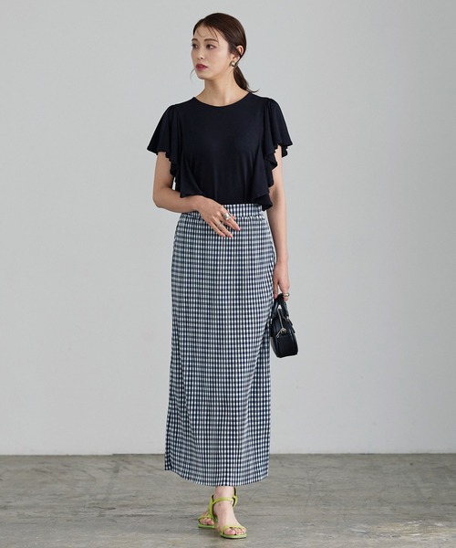 KOBE LETTUCE(コウベレタス)の「セルフカットOKチェック柄スカート(スカート・レディース・イエロー/グリーン/ブラック・FREE)」の9枚目の写真