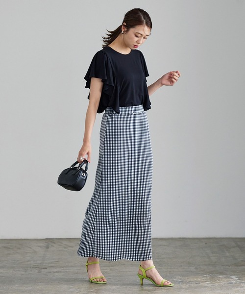 KOBE LETTUCE(コウベレタス)の「セルフカットOKチェック柄スカート(スカート・レディース・イエロー/グリーン/ブラック・FREE)」の10枚目の写真