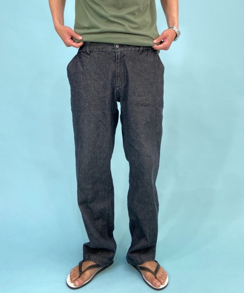 Quiksilver(クイックシルバー)の「QUIKSILVER/クイックシルバー デニムパンツ ワイドデニム/テーパード ワンポイント 刺繍ロゴ QPT225071(デニムパンツ・メンズ・ブラック/ブルー・M/L)」の6枚目の写真