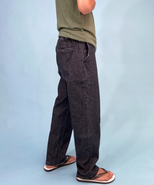 Quiksilver(クイックシルバー)の「QUIKSILVER/クイックシルバー デニムパンツ ワイドデニム/テーパード ワンポイント 刺繍ロゴ QPT225071(デニムパンツ・メンズ・ブラック/ブルー・M/L)」の5枚目の写真