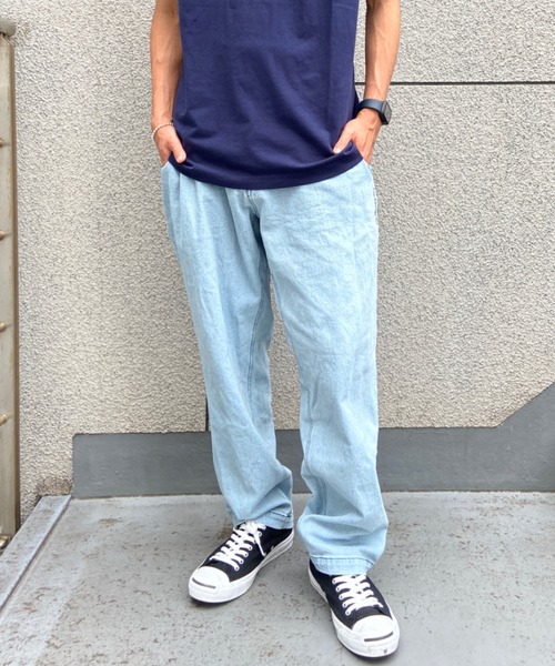 Quiksilver(クイックシルバー)の「QUIKSILVER/クイックシルバー デニムパンツ ワイドデニム/テーパード ワンポイント 刺繍ロゴ QPT225071(デニムパンツ・メンズ・ブラック/ブルー・M/L)」の12枚目の写真