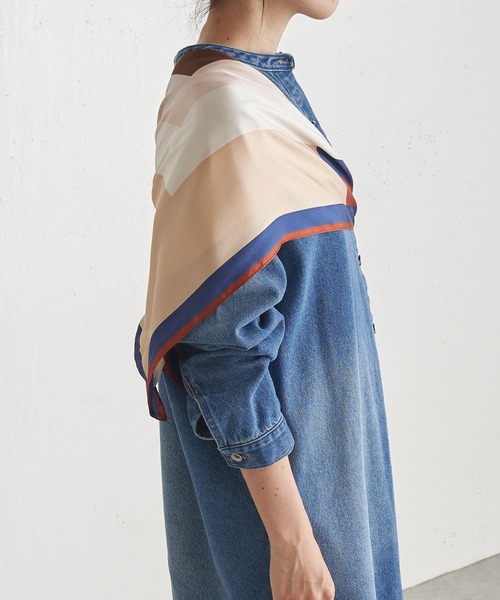 COLLAGE GALLARDAGALANTE(コラージュガリャルダガランテ)の「マルチスクエアスカーフ/PAPILLONNER/パピヨネ(バンダナ/スカーフ・レディース・ネイビー/オレンジ・FREE)」の17枚目の写真