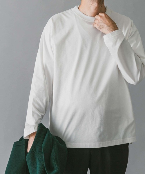 URBAN RESEARCH DOORS(アーバンリサーチドアーズ)の「Quick dry ボックスロングスリーブTシャツ(Tシャツ/カットソー・メンズ・グリーン/ネイビー/グレー/ホワイト・MEDIUM/X-LARGE/LARGE)」の6枚目の写真