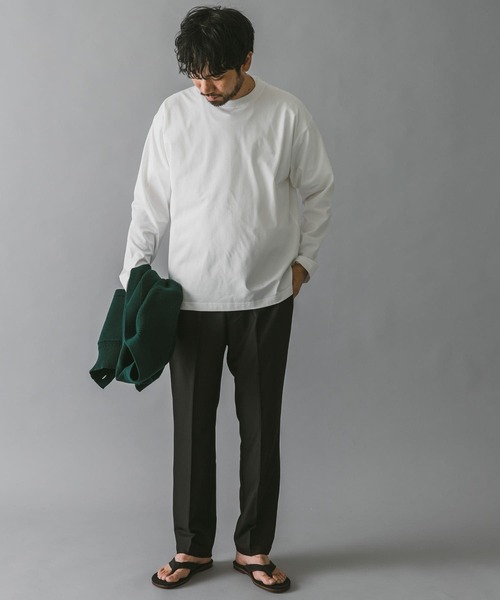 URBAN RESEARCH DOORS(アーバンリサーチドアーズ)の「Quick dry ボックスロングスリーブTシャツ(Tシャツ/カットソー・メンズ・グリーン/ネイビー/グレー/ホワイト・MEDIUM/X-LARGE/LARGE)」の13枚目の写真