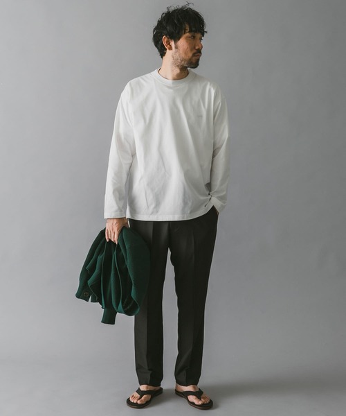 URBAN RESEARCH DOORS(アーバンリサーチドアーズ)の「Quick dry ボックスロングスリーブTシャツ(Tシャツ/カットソー・メンズ・グリーン/ネイビー/グレー/ホワイト・MEDIUM/X-LARGE/LARGE)」の14枚目の写真