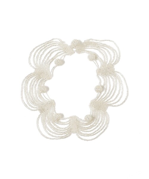 Ray BEAMS(レイビームス)の「designsix LONDON × Ray BEAMS / 別注 フリル ビーズ ネックレス(ネックレス・レディース・シルバー/イエロー/サックスブルー/ピンク・ONE SIZE)」の9枚目の写真