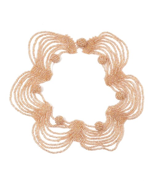 Ray BEAMS(レイビームス)の「designsix LONDON × Ray BEAMS / 別注 フリル ビーズ ネックレス(ネックレス・レディース・シルバー/イエロー/サックスブルー/ピンク・ONE SIZE)」の12枚目の写真