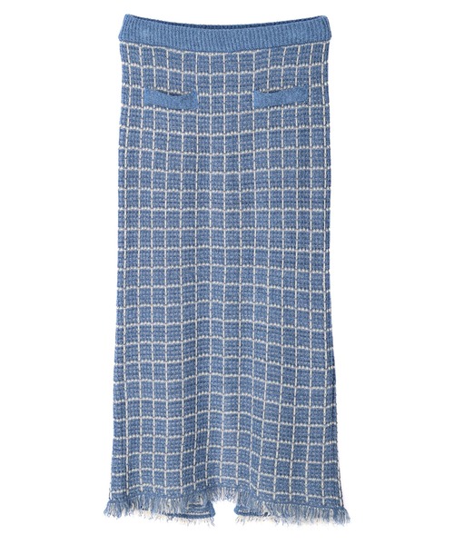 earth music&ecology(アースミュージックアンドエコロジー)の「ニットツイードスカート(スカート・レディース・ブラック/サックスブルー・S/M)」の16枚目の写真