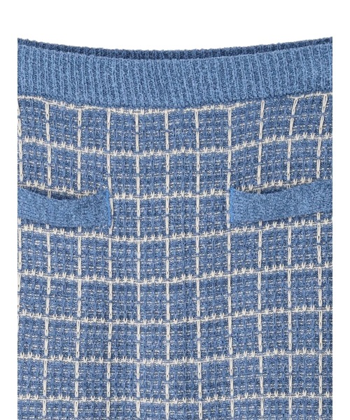 earth music&ecology(アースミュージックアンドエコロジー)の「ニットツイードスカート(スカート・レディース・ブラック/サックスブルー・S/M)」の19枚目の写真