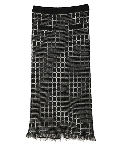 earth music&ecology(アースミュージックアンドエコロジー)の「ニットツイードスカート(スカート・レディース・ブラック/サックスブルー・S/M)」の17枚目の写真