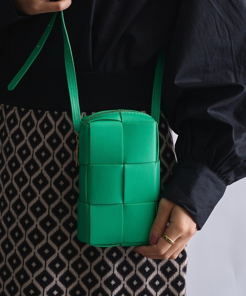 SETUP7(セットアップセブン)の「【SETUP7】イントレチャートPUレザーショルダーバッグ KNF ※(ショルダーバッグ・レディース・ピンク/イエロー/ブルー/グリーン/ブラック/ホワイト・FREE)」の4枚目の写真