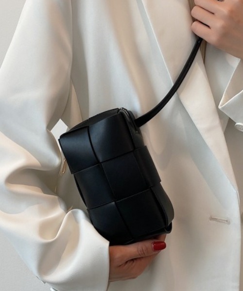 SETUP7(セットアップセブン)の「【SETUP7】イントレチャートPUレザーショルダーバッグ KNF ※(ショルダーバッグ・レディース・ピンク/イエロー/ブルー/グリーン/ブラック/ホワイト・FREE)」の3枚目の写真