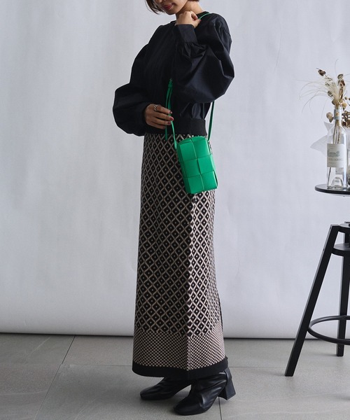 SETUP7(セットアップセブン)の「【SETUP7】イントレチャートPUレザーショルダーバッグ KNF ※(ショルダーバッグ・レディース・ピンク/イエロー/ブルー/グリーン/ブラック/ホワイト・FREE)」の20枚目の写真