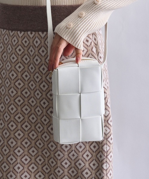 SETUP7(セットアップセブン)の「【SETUP7】イントレチャートPUレザーショルダーバッグ KNF ※(ショルダーバッグ・レディース・ピンク/イエロー/ブルー/グリーン/ブラック/ホワイト・FREE)」の12枚目の写真