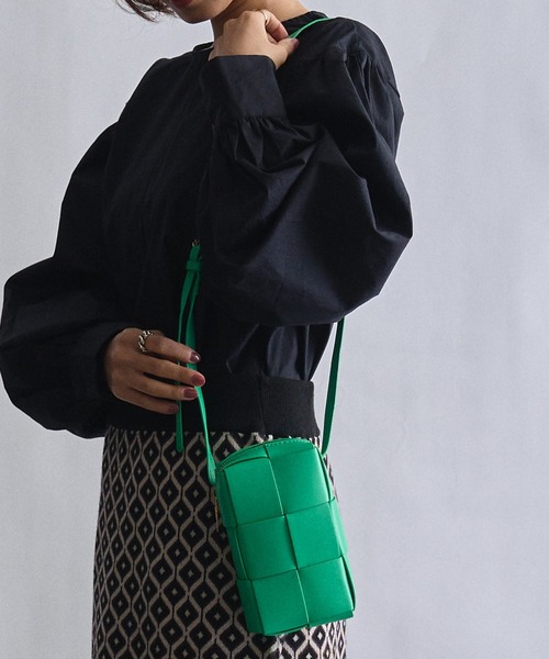 SETUP7(セットアップセブン)の「【SETUP7】イントレチャートPUレザーショルダーバッグ KNF ※(ショルダーバッグ・レディース・ピンク/イエロー/ブルー/グリーン/ブラック/ホワイト・FREE)」の16枚目の写真