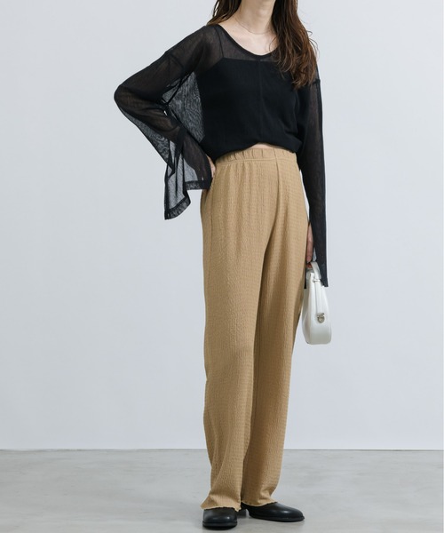 NEUNA（ヌナ）の「【大人レディの透け感。】4WAYシアーロングカットソー（Tシャツ/カットソー・レディース・アイボリー/ブラック/ブラウン・FREE）」の10枚目の写真