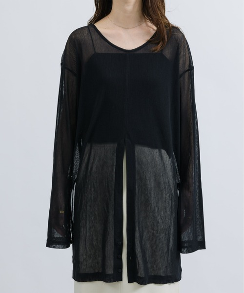 NEUNA（ヌナ）の「【大人レディの透け感。】4WAYシアーロングカットソー（Tシャツ/カットソー・レディース・アイボリー/ブラック/ブラウン・FREE）」の18枚目の写真