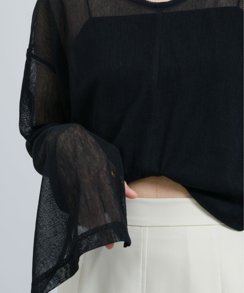 NEUNA（ヌナ）の「【大人レディの透け感。】4WAYシアーロングカットソー（Tシャツ/カットソー・レディース・アイボリー/ブラック/ブラウン・FREE）」の21枚目の写真