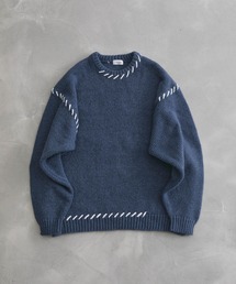 ハンドステッチビッグクルーニット