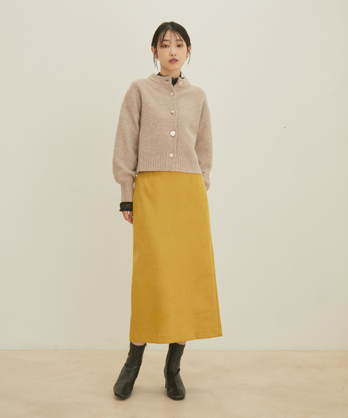 VIS（ビス）の「【洗える】レトロ釦ボリュームスリーブカーディガン（カーディガン/ボレロ・レディース・ブラック/ベージュ/オフホワイト/オレンジ系その他/イエロー/グレー・S/M）」の8枚目の写真