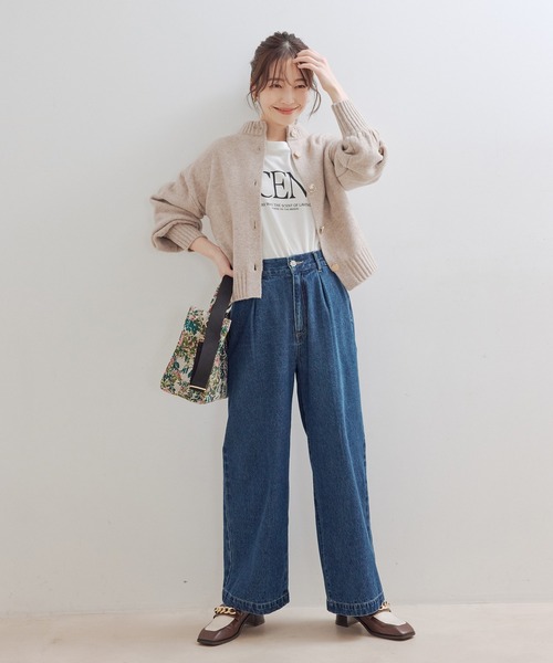 VIS（ビス）の「【洗える】レトロ釦ボリュームスリーブカーディガン（カーディガン/ボレロ・レディース・ブラック/ベージュ/オフホワイト/オレンジ系その他/イエロー/グレー・S/M）」の14枚目の写真