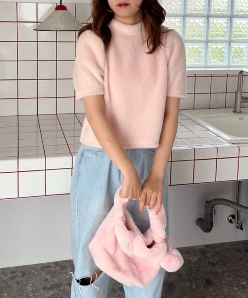 one after another NICE CLAUP(ワンアフターアナザーナイスクラップ)の「ふわふわファーBag(ハンドバッグ・レディース・ピンク/アイボリー/ミント・FREE)」の13枚目の写真