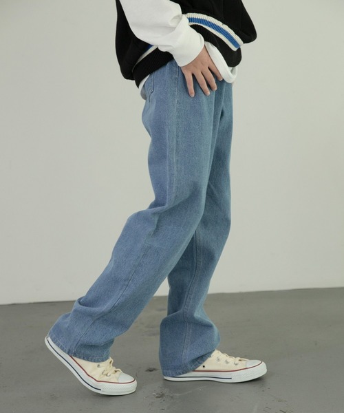 GLOBAL WORK（グローバルワーク）の「大人見えデニムパンツ/AND YUA ANY/299299（デニムパンツ・キッズ・ライトブルー/ネイビー・150cm/160cm）」の6枚目の写真