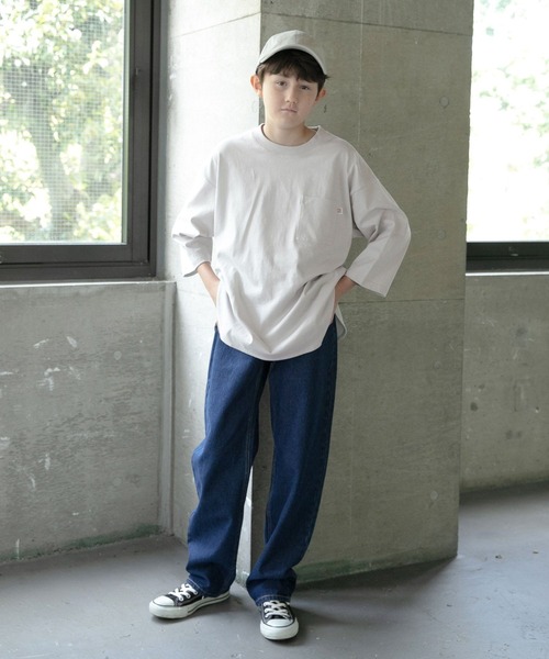 GLOBAL WORK（グローバルワーク）の「大人見えデニムパンツ/AND YUA ANY/299299（デニムパンツ・キッズ・ライトブルー/ネイビー・150cm/160cm）」の7枚目の写真