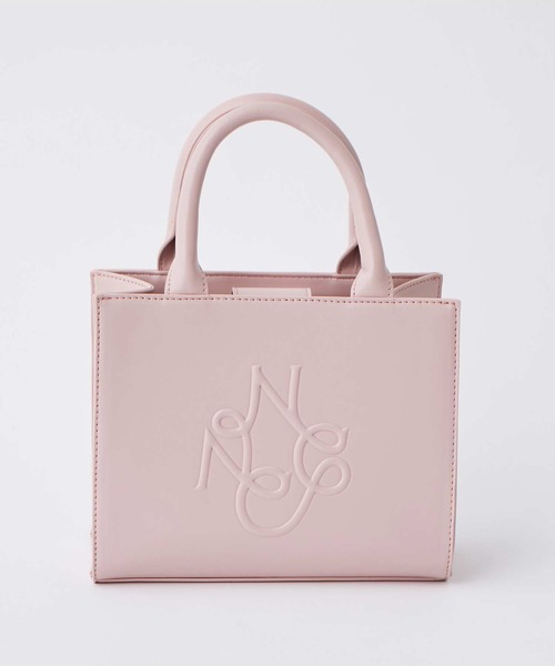 one after another NICE CLAUP（ワンアフターアナザーナイスクラップ）の「ロゴモチーフエンボスミニバック（ショルダーバッグ・レディース・ブラック/ピンク/アイボリー/モカ・FREE）」の4枚目の写真