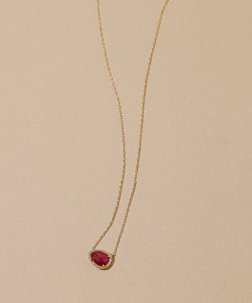 スライスルビーダイヤネックレス K10