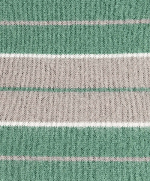 Ressaca（レサーカ）の「オーバーサイズ モヘアタッチ ボーダークルーネックニットセーター（ニット/セーター・メンズ・ブラック/ネイビー/グリーン/パープル/ブラック系その他・M/L）」の18枚目の写真