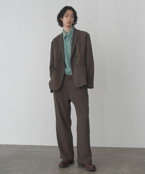 FEKETE（フェケテ）の「HIGH-WAISTED WIDE TROUSERS / ハイウエストワイドスラックス（スラックス・メンズ・ブラウン/ブラック・SMALL/MEDIUM/LARGE）」の4枚目の写真