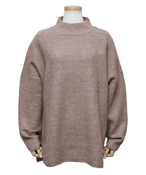 reca（レカ）の「ビッグシルエットハイネックニット（ニット/セーター・レディース・オートミール/ブラック/ベージュ/パープル・FREE）」の14枚目の写真