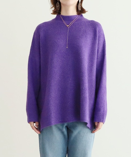 reca（レカ）の「ビッグシルエットハイネックニット（ニット/セーター・レディース・オートミール/ブラック/ベージュ/パープル・FREE）」の16枚目の写真